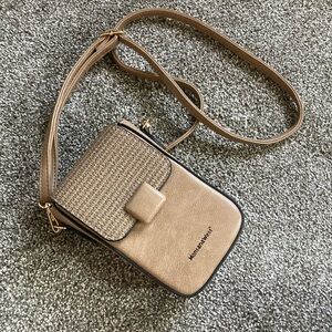 Montana West Beige and Brown Crossbody Bag